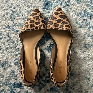 JCrew Leopard calfskin flats Size 6